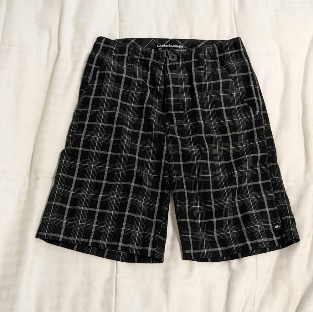 quicksilver plaid shorts size 23